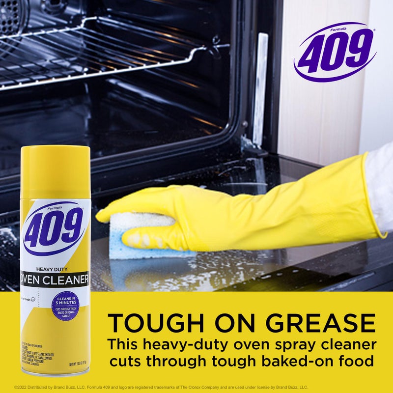409 Formula 409 Heavy Duty Spray-On Oven Cleaner, Lemon Scent - Grill and Stove Top Cleaner Cuts Through Grease & Grime on Contact, A Powerful Clean You Can Trust, 14.5 Oz - Image 3